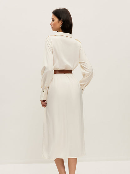 Kemerli Sarma Gömlek Elbise