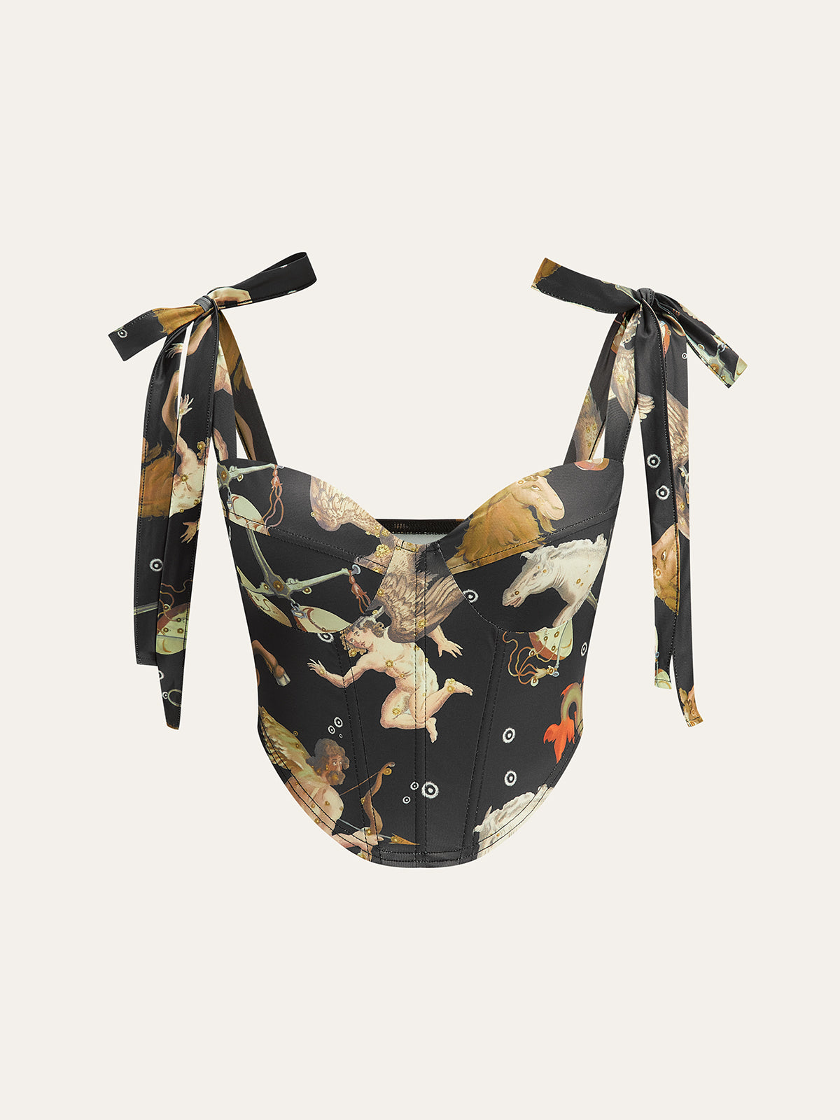 Sevgilim Boyun Fiyonklu Düğümlü Askılı Korse