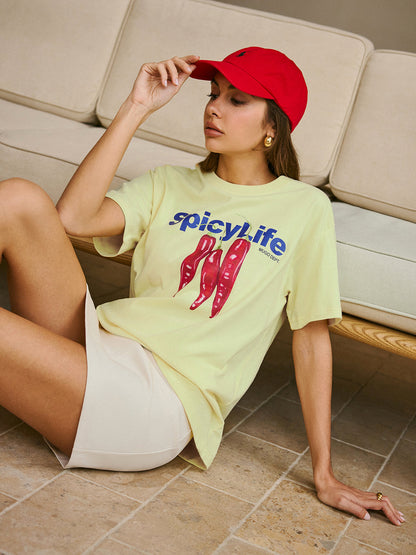 Pamuklu Baskılı Tişört