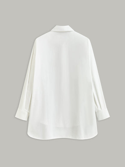 Altın Düğmeli Uzun Kollu Gömlek