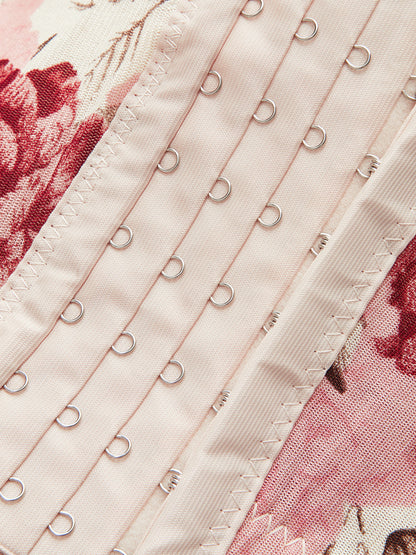 Çiçek Desenli Korse Üst