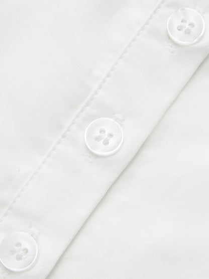 Pileli Kare Yaka Düğmeli Üst