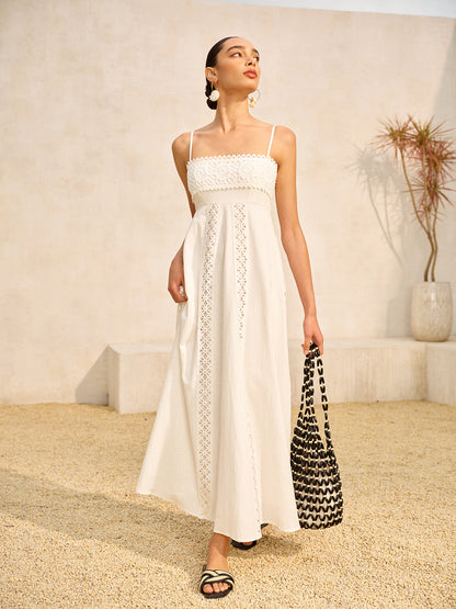 Dantel Kenarlı Pamuklu Atlet Elbise