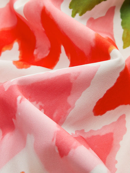 Zikzak Desenli Büzgülü Askılı Elbise