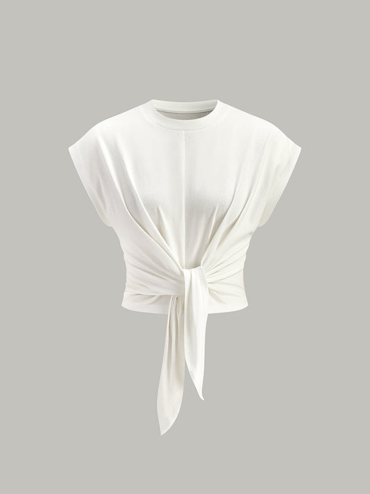 Önü Bağlamalı Kısa Kollu Üst