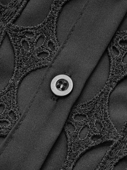 Belden Bağlamalı Dantel Panelli Elbise