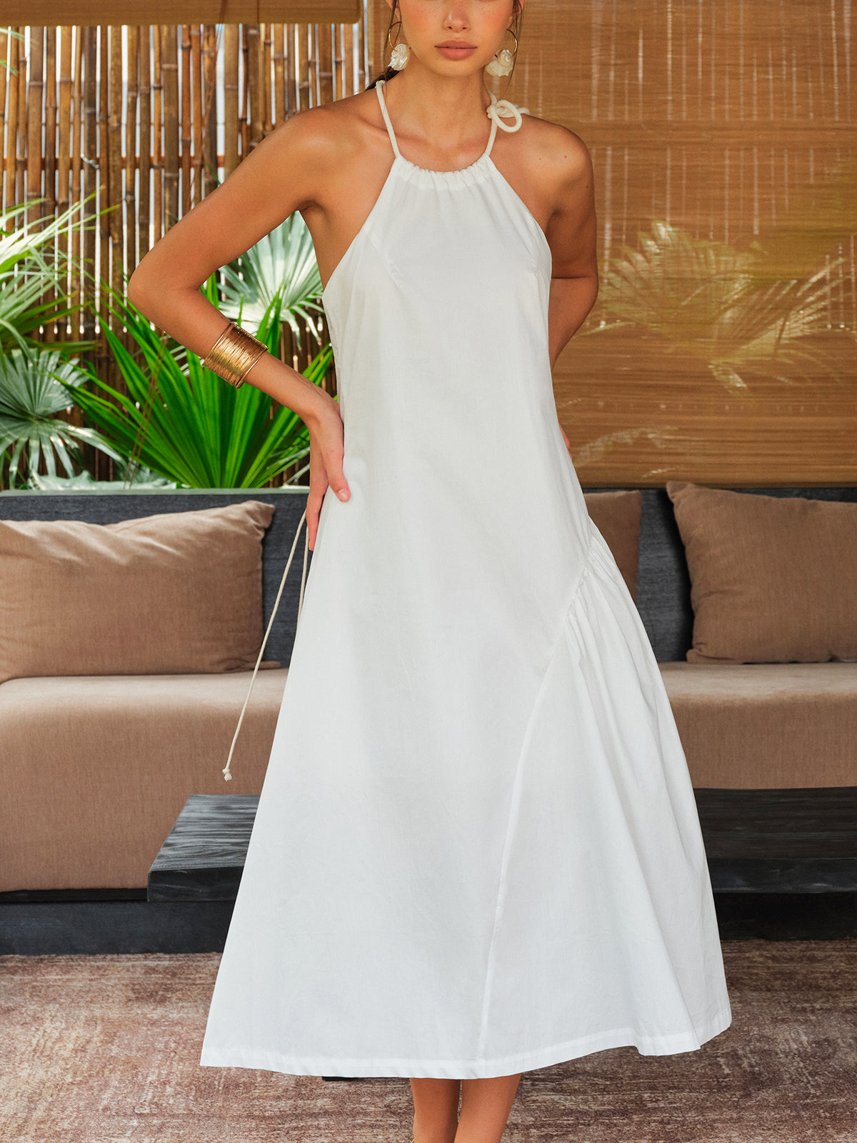 Makrome Sırt Askılı Elbise