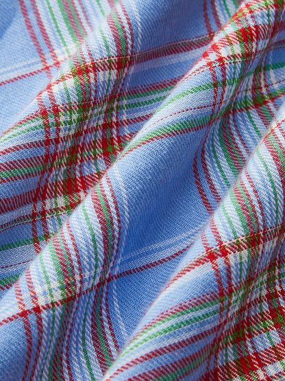 Ekose Fiyonklu Ön Askılı Elbise