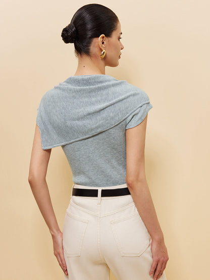 Yün Karışımlı, Şal Detaylı, Kaburga Örgü Üst