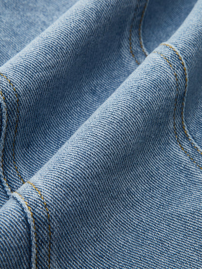 Kolsuz Düğmeli Kot Yelek