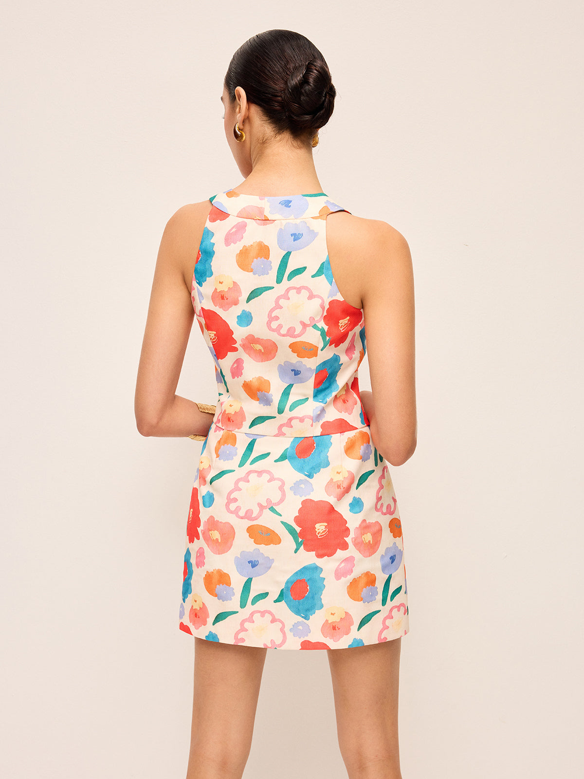 Çiçek Düğme Detaylı Etek Takımı