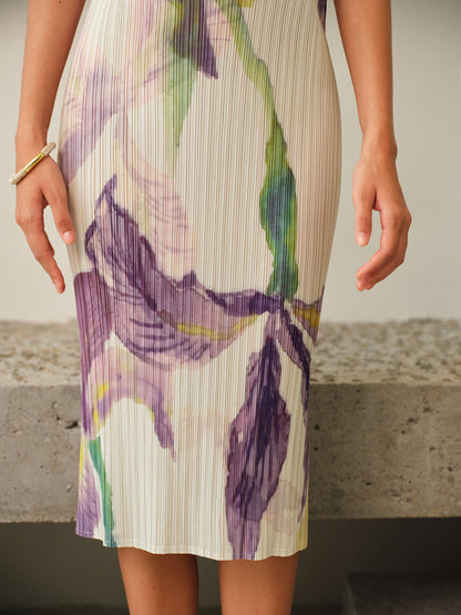 Kolsuz Çiçek Desenli Elbise