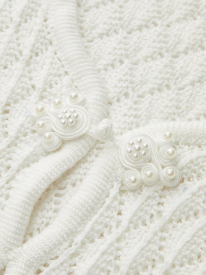 Kesik Detaylı Şeffaf Örgü Kazak Elbise