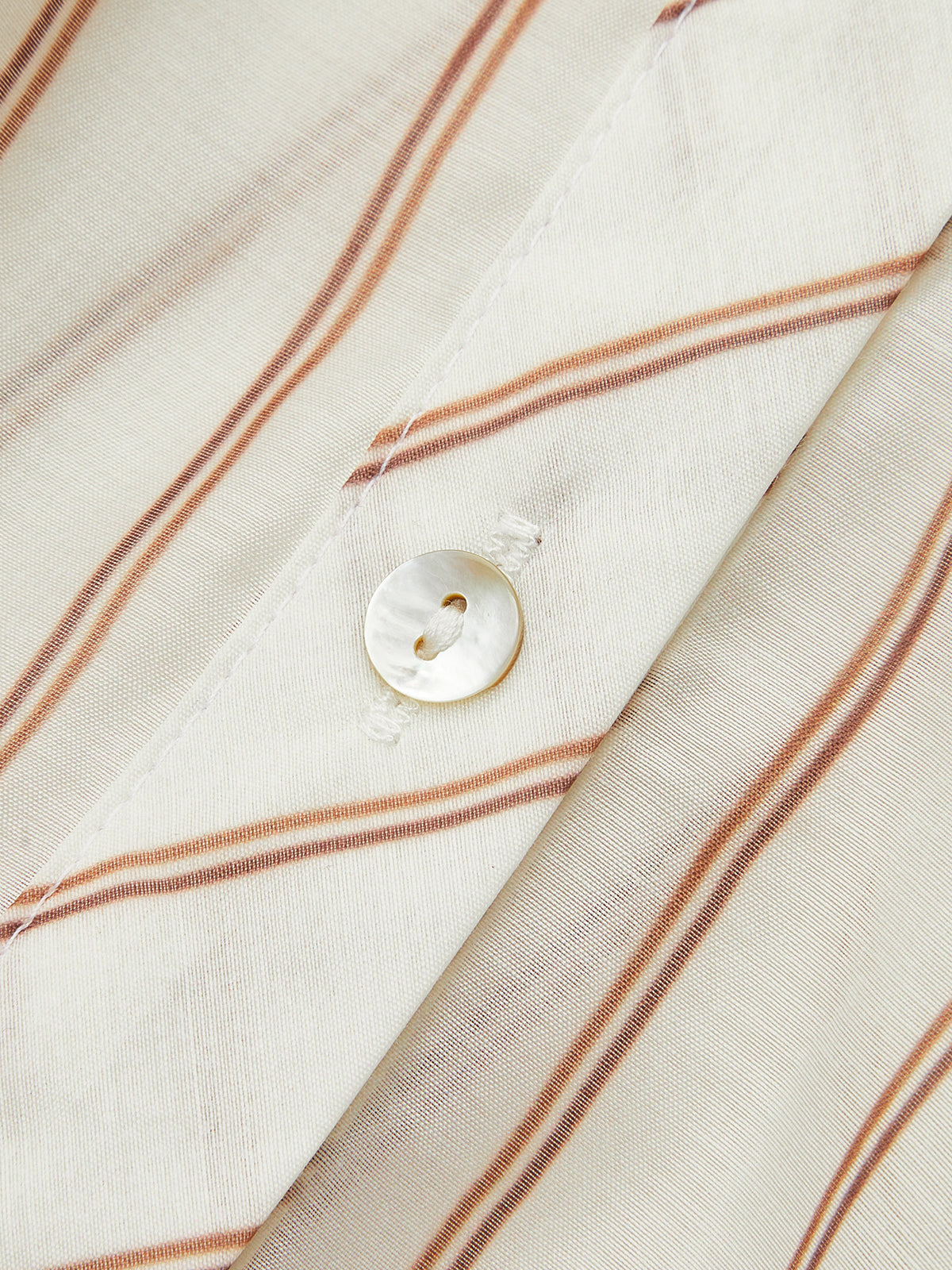 Çizgili Kırpılmış Gömlek (Yarı Şeffaf)