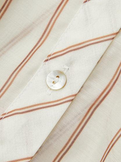 Çizgili Kırpılmış Gömlek (Yarı Şeffaf)