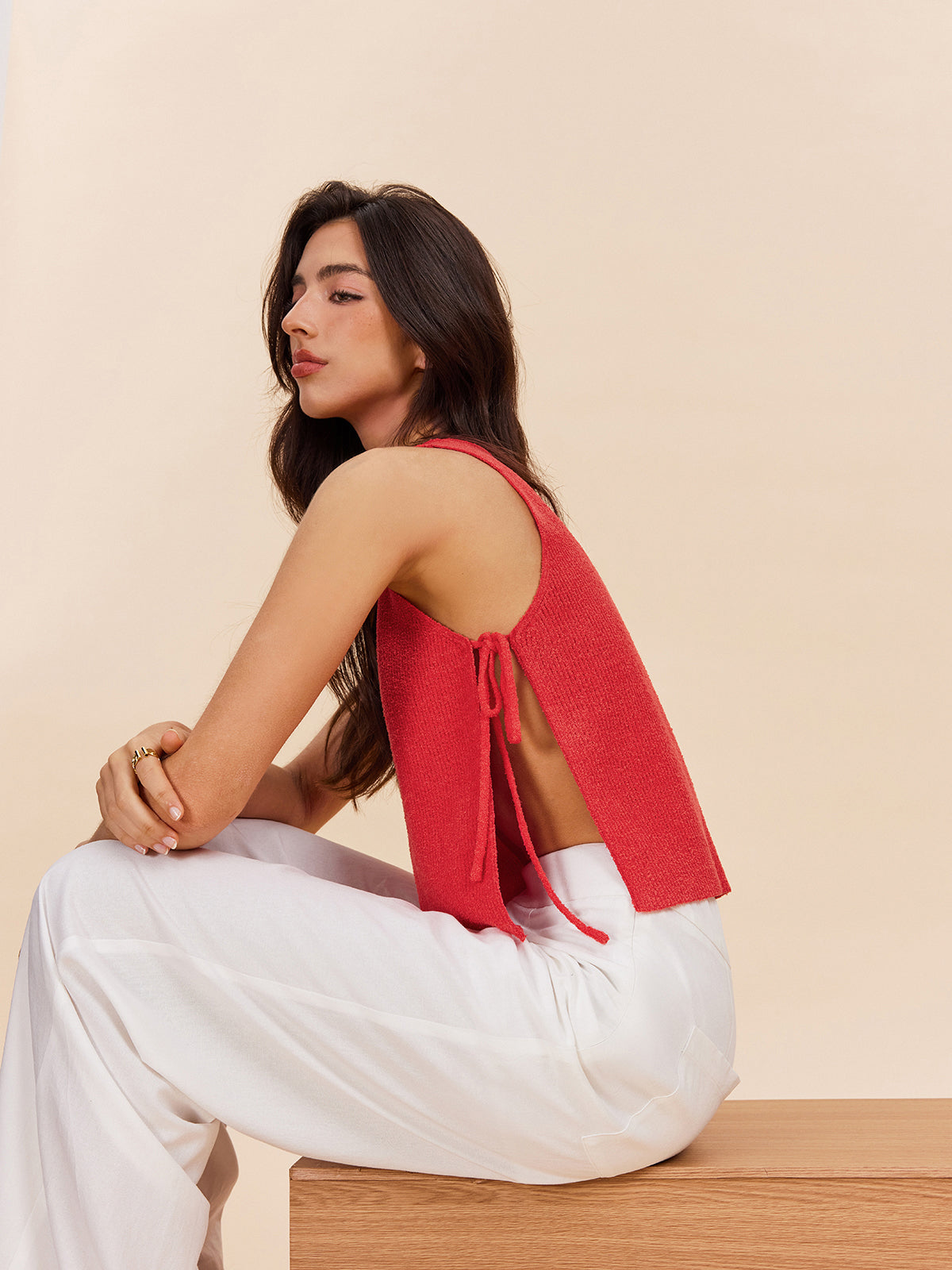 Yan Bağcık Detaylı Örgü Üst