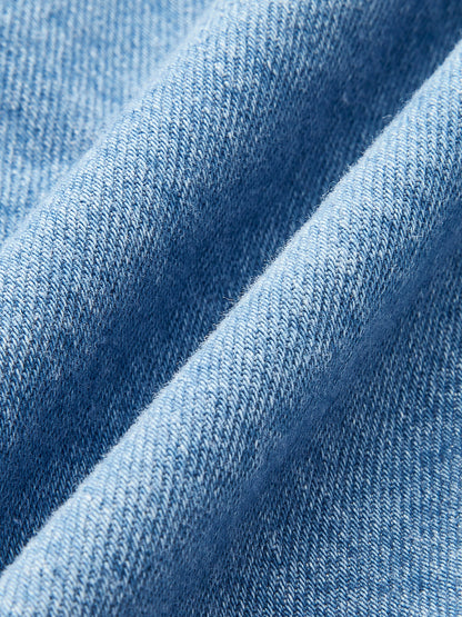 Halter Yaka Toka Detaylı Kot Elbise