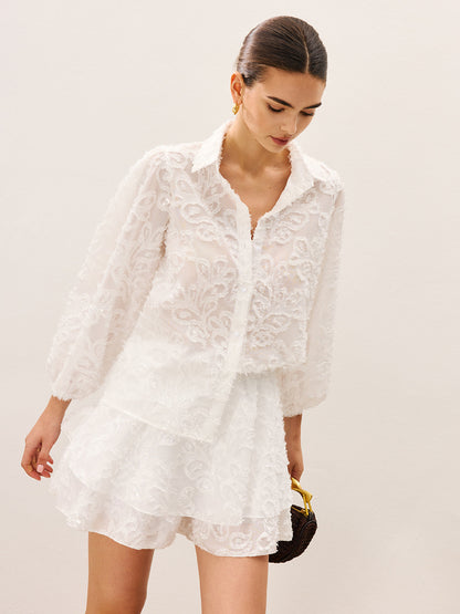 Şeffaf İşlemeli Kısa Takım