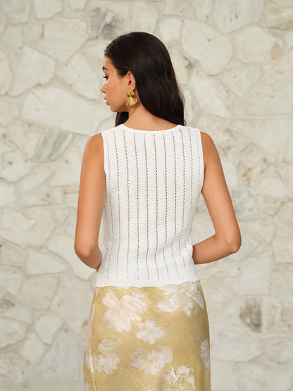 Çiçek Desenli Kolsuz Kazak Yelek