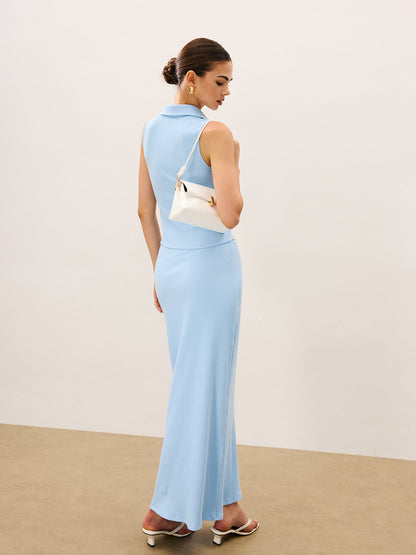 Kolsuz Kısa Üst ve Uzun Etek Takımı