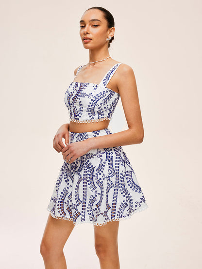 İşlemeli Dantel Etek Takımı