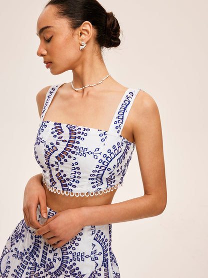 İşlemeli Dantel Etek Takımı