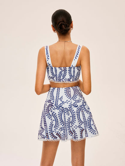 İşlemeli Dantel Etek Takımı