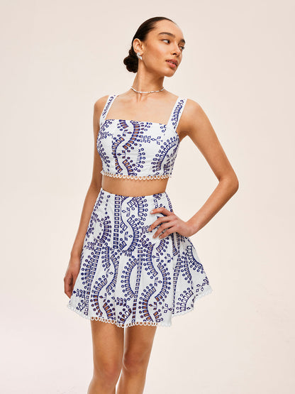 İşlemeli Dantel Etek Takımı