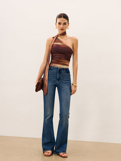 Dradient Eşarp Detaylı Üst