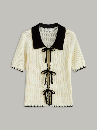 Önü Bağcıklı Örgü Üst