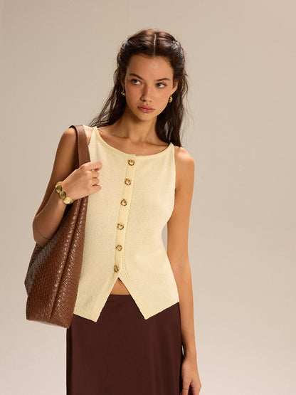 Örgü Düğmeli Ön Atlet