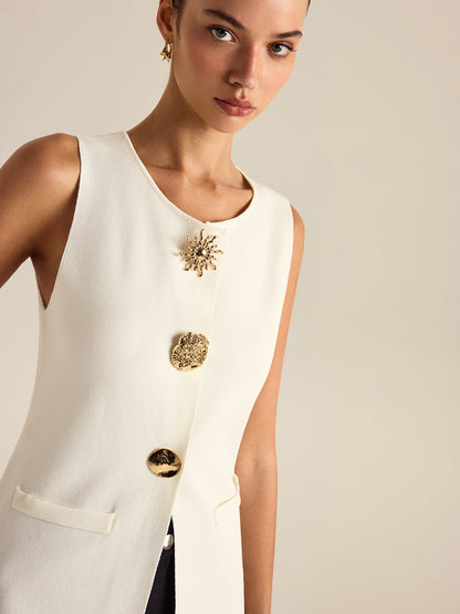 Metal Dekor Kolsuz Yelek