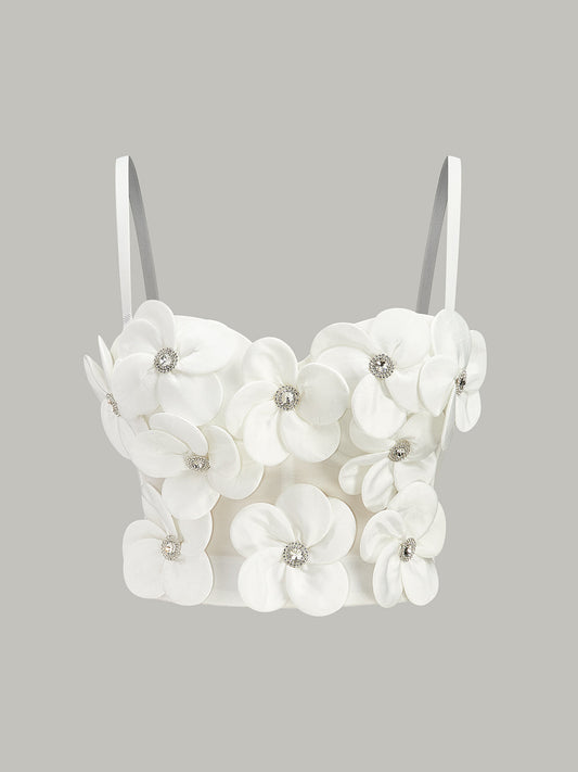 3D Çiçek Desenli Korse