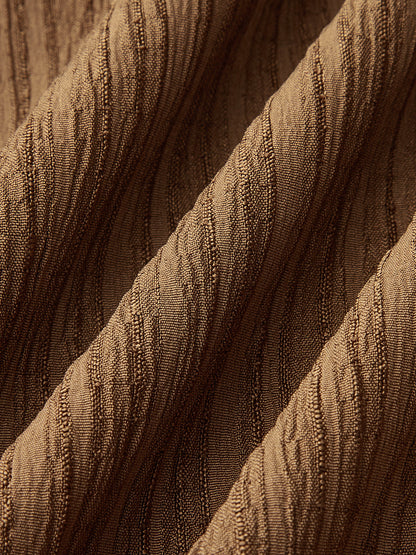 Puf Kollu Kısa Üst ve Büzgülü Bel Midi Etek Takımı