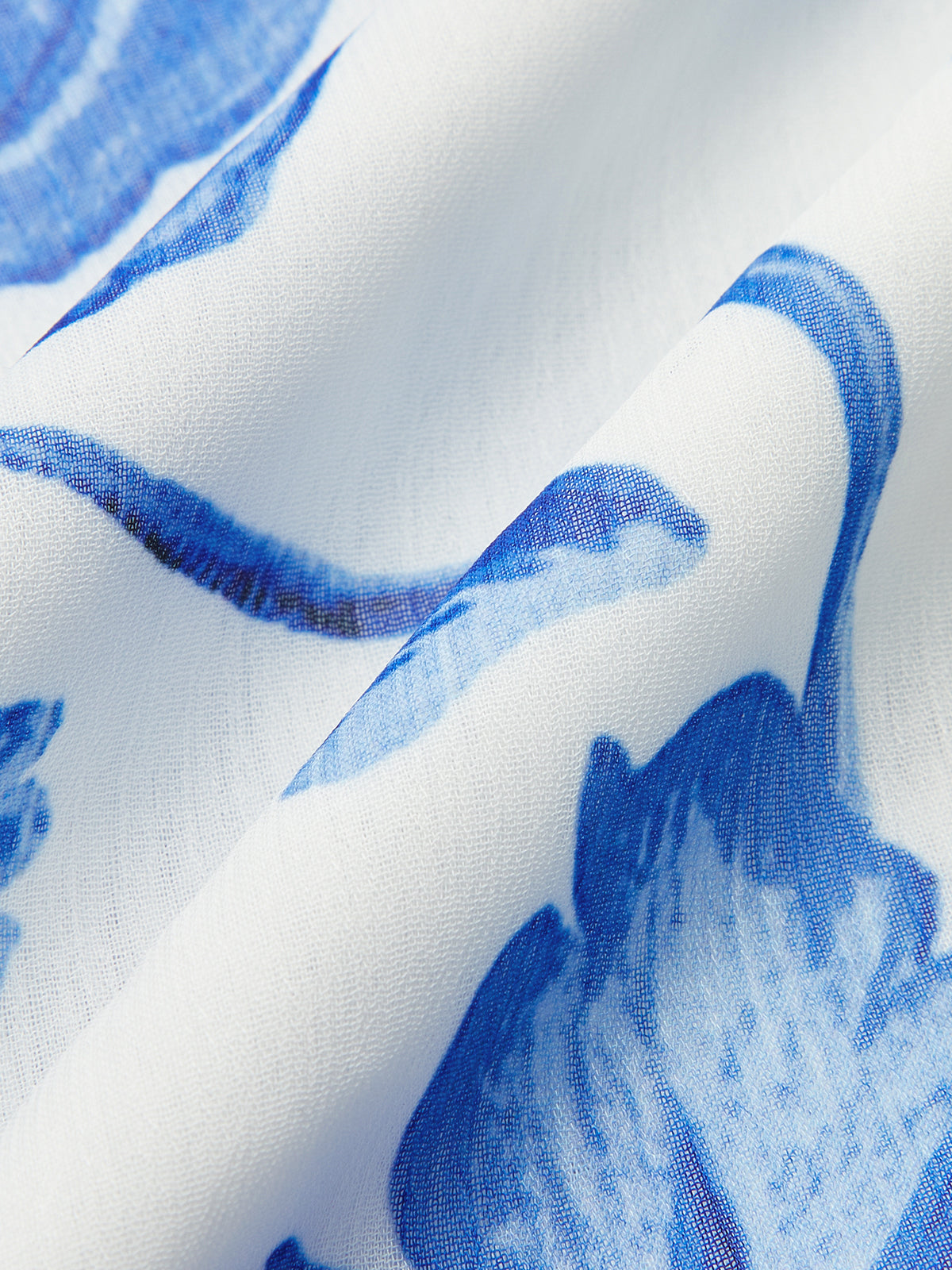 Kemerli Fırfırlı Çiçek Desenli Uzun Elbise