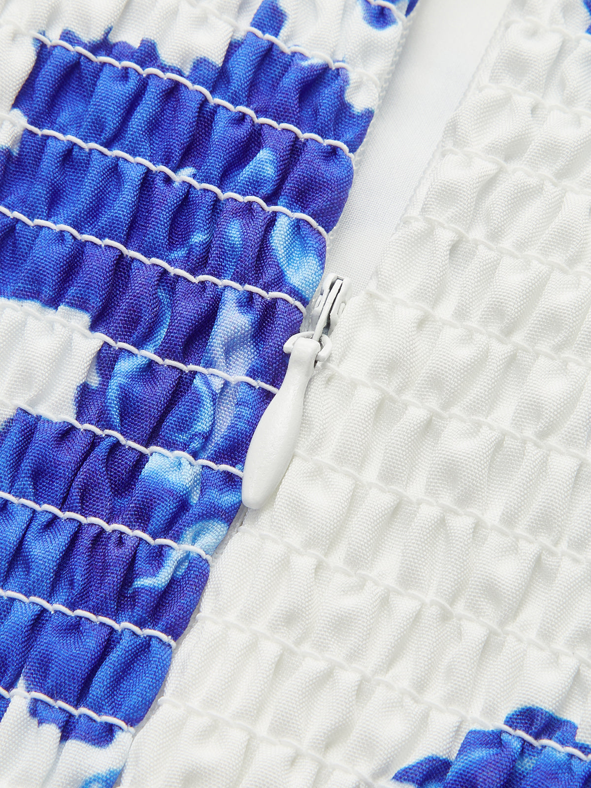 Straplez Çiçek Desenli Uzun Elbise