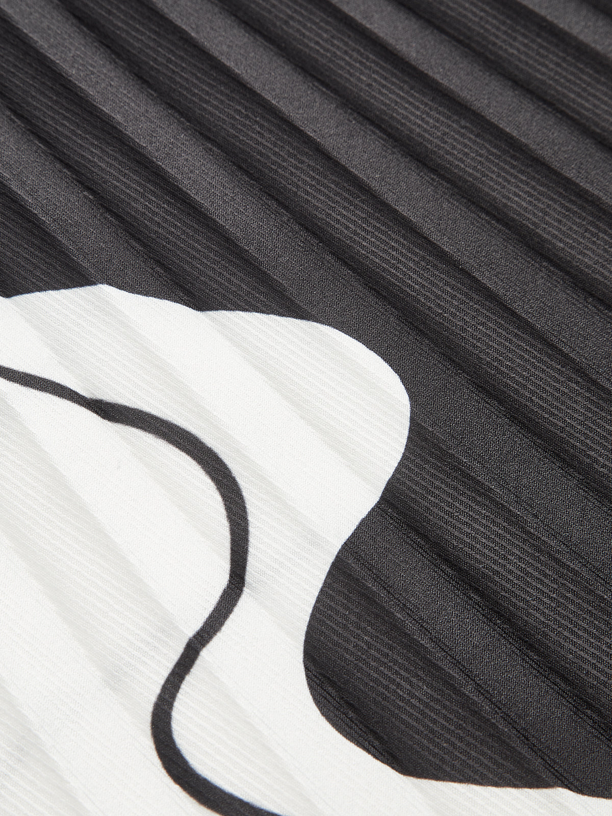 Pileli Soyut Baskılı Etek