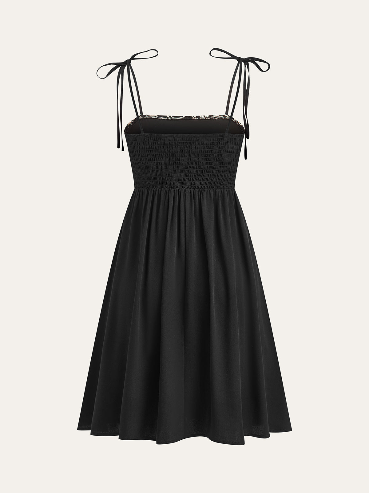 Bağlamalı Askılı İşlemeli Midi Elbise