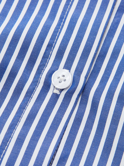 Çizgili Asimetrik Drapeli Bluz