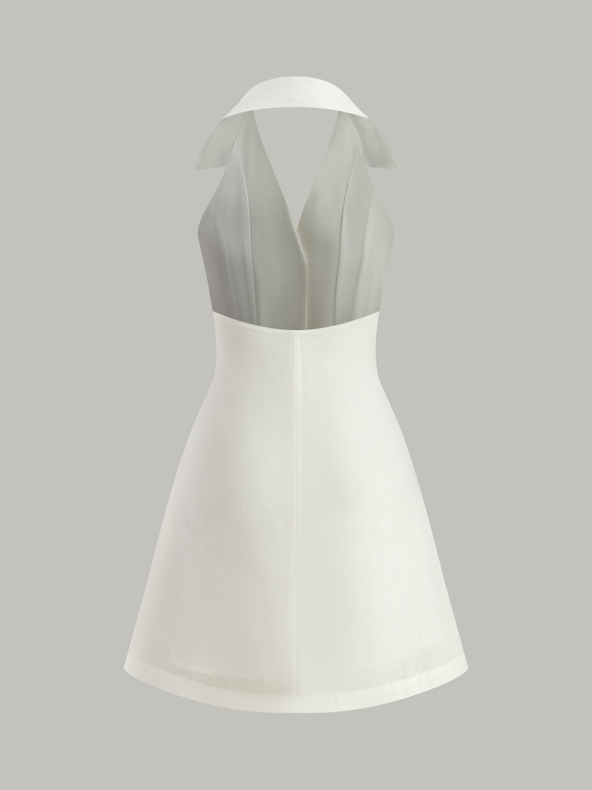 Askılı Yaka Düğmeli Mini Elbise