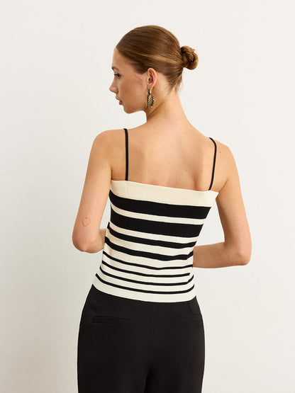 Çizgili Örgü Atlet