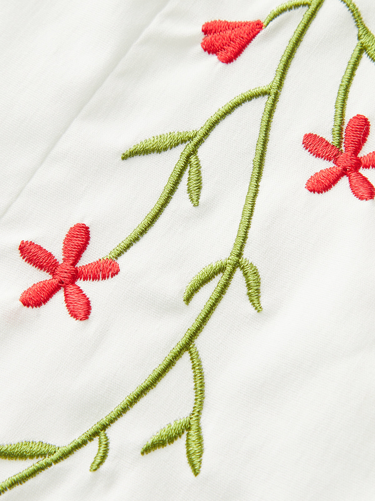 Ön Düğmeli İşlemeli Çiçekli Mini Elbise