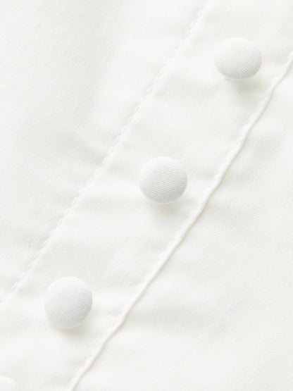 Ön Düğmeli İşlemeli Çiçekli Mini Elbise