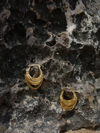 Altın Çok Katmanlı Halka Küpeler