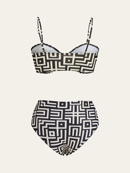 Geometrik Desenli Bikini Takımı