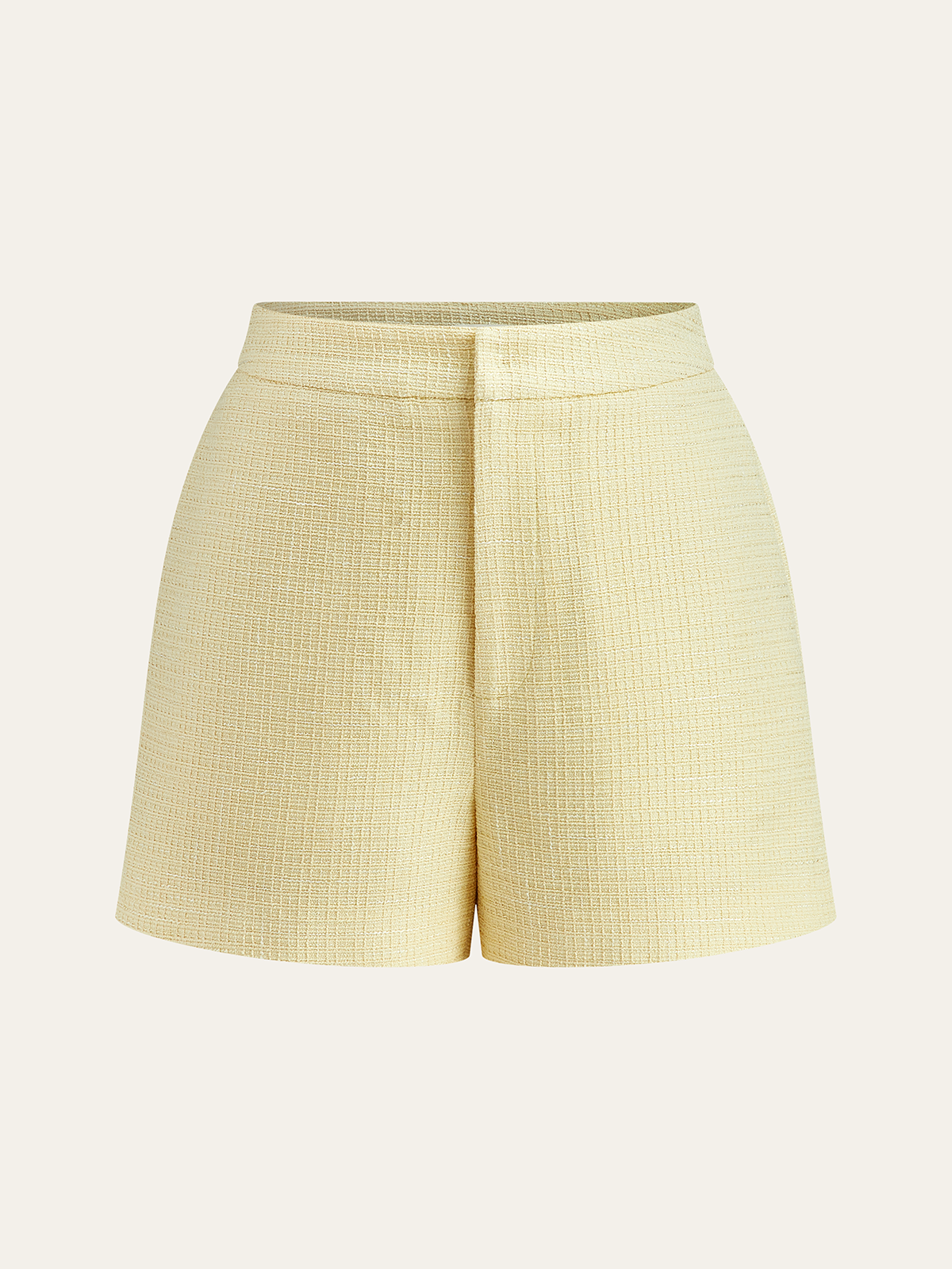 İnci Düğmeli Tweed Yelek ve Şort Takımı