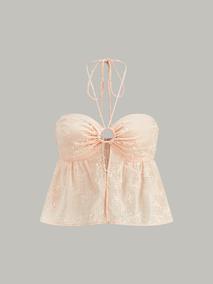 Büzgülü Askılı Kısa Üst