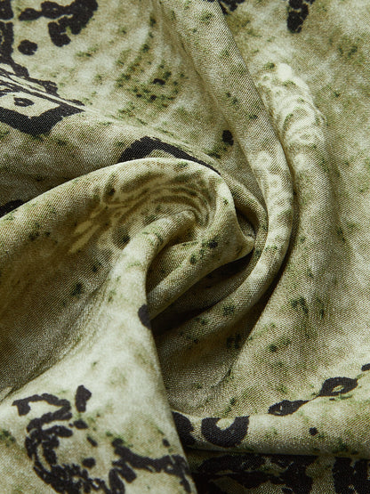 Paisley Desenli Geniş Paça Pantolon