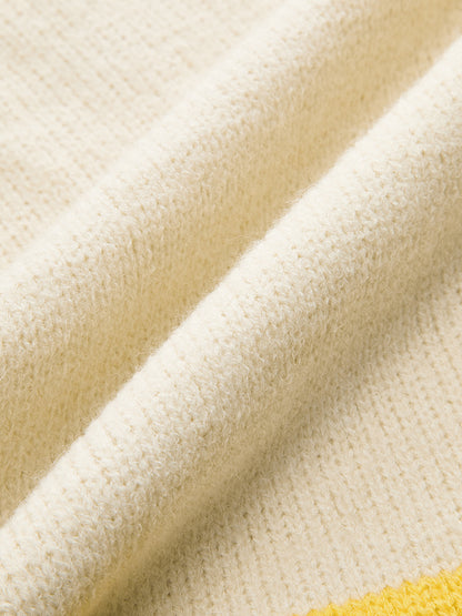 Örme Renk Bloklu Kazak Yelek