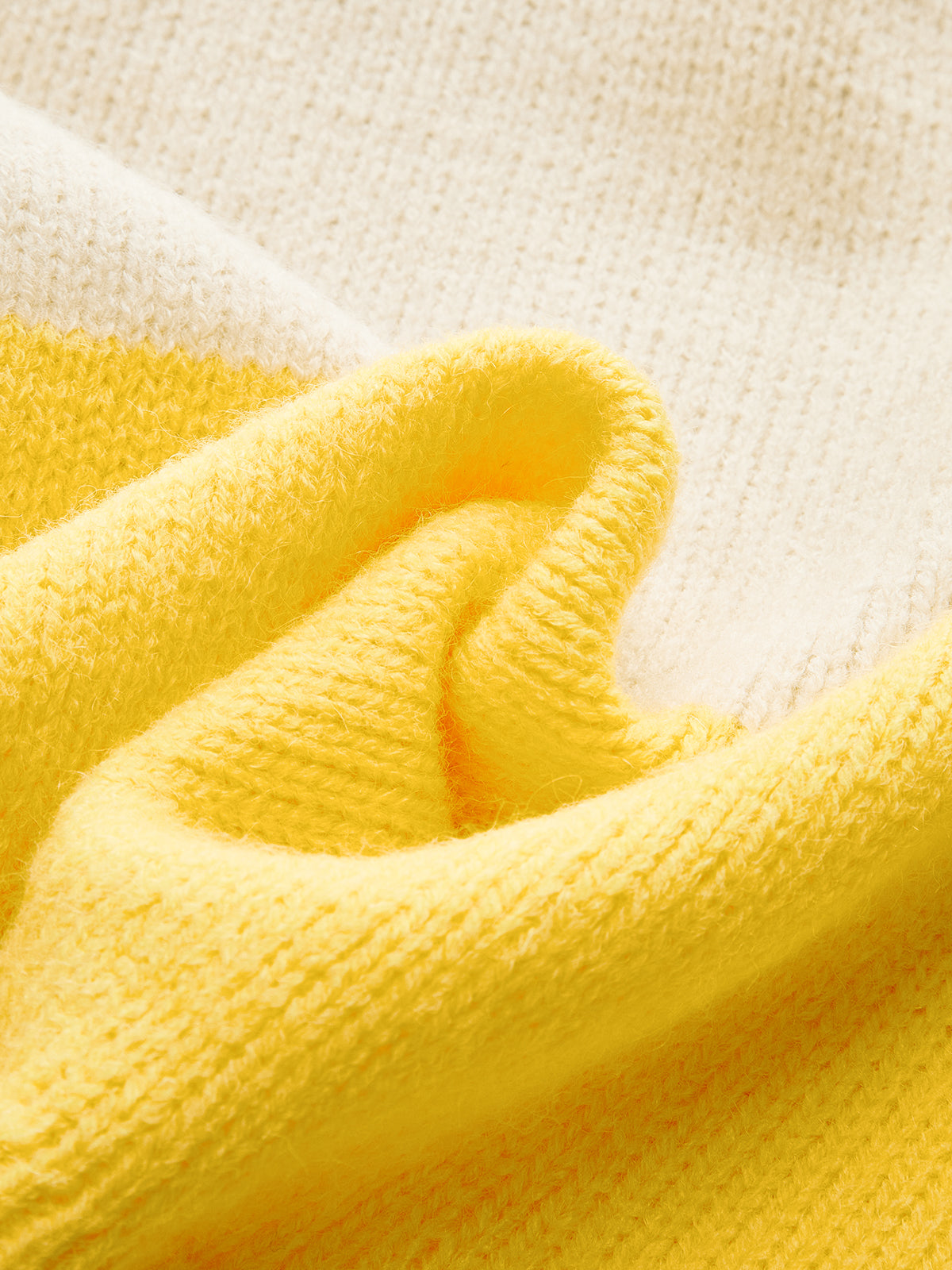 Örme Renk Bloklu Kazak Yelek